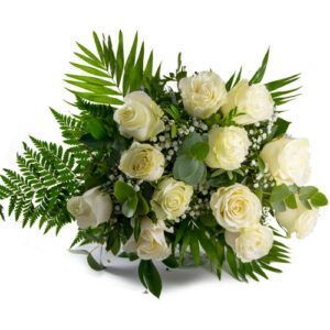 Ramo 12 rosas blancas para regalar